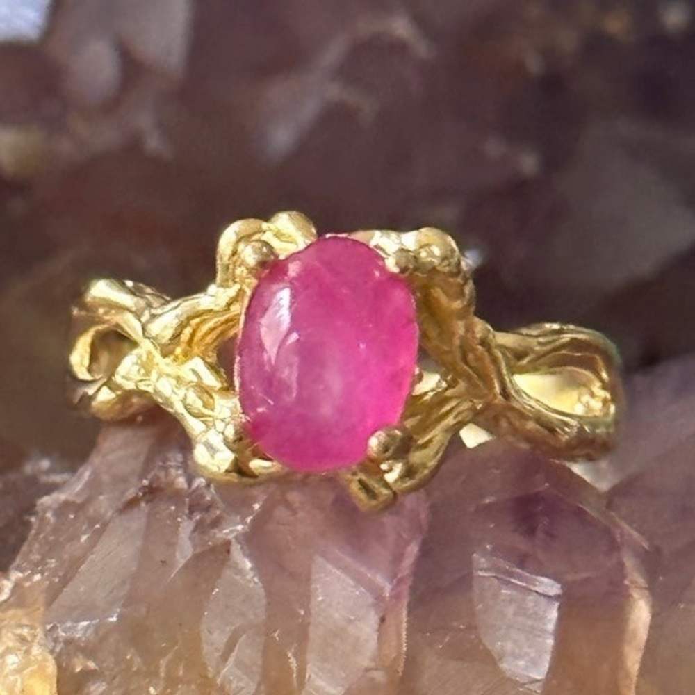 Ruby Gold Over Sterling Silver Ring - image 1